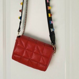 Red Quilted Leather Crossbody Bag